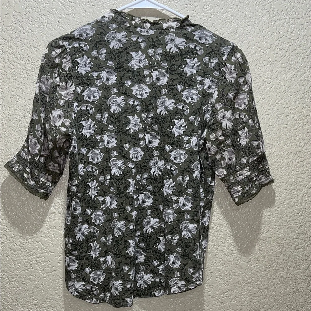 Lucky Brand Green Floral Button Down Shirt - Picture 5 of 5